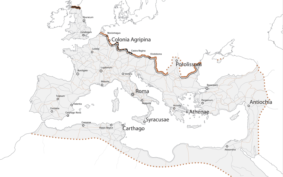 Limes Atlas - kaart van de Limes op Europese schaal