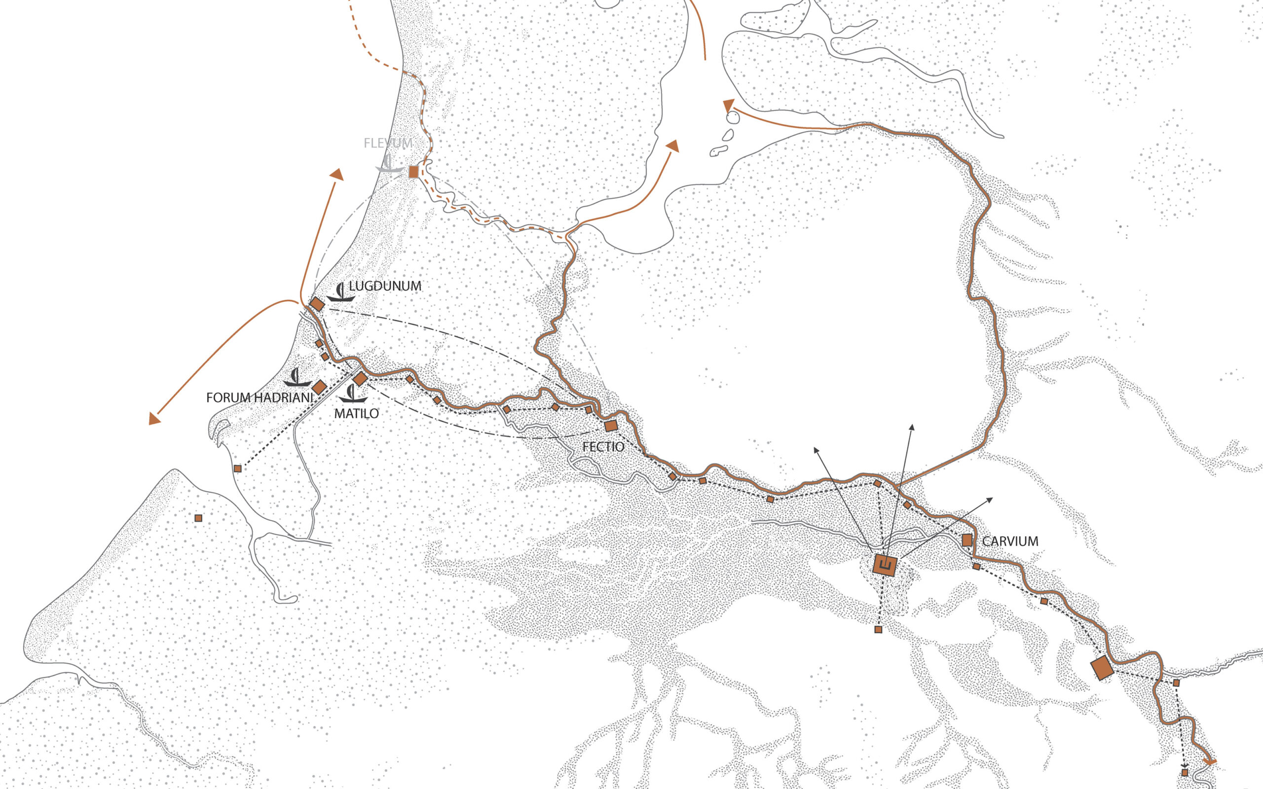 Limes Atlas - Kaart fortificaties Nederlandse frontlinie