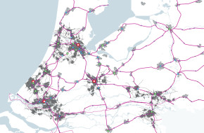 Spoorbeeld: overzichtskaart Nederland met stationstypen en stadstypen