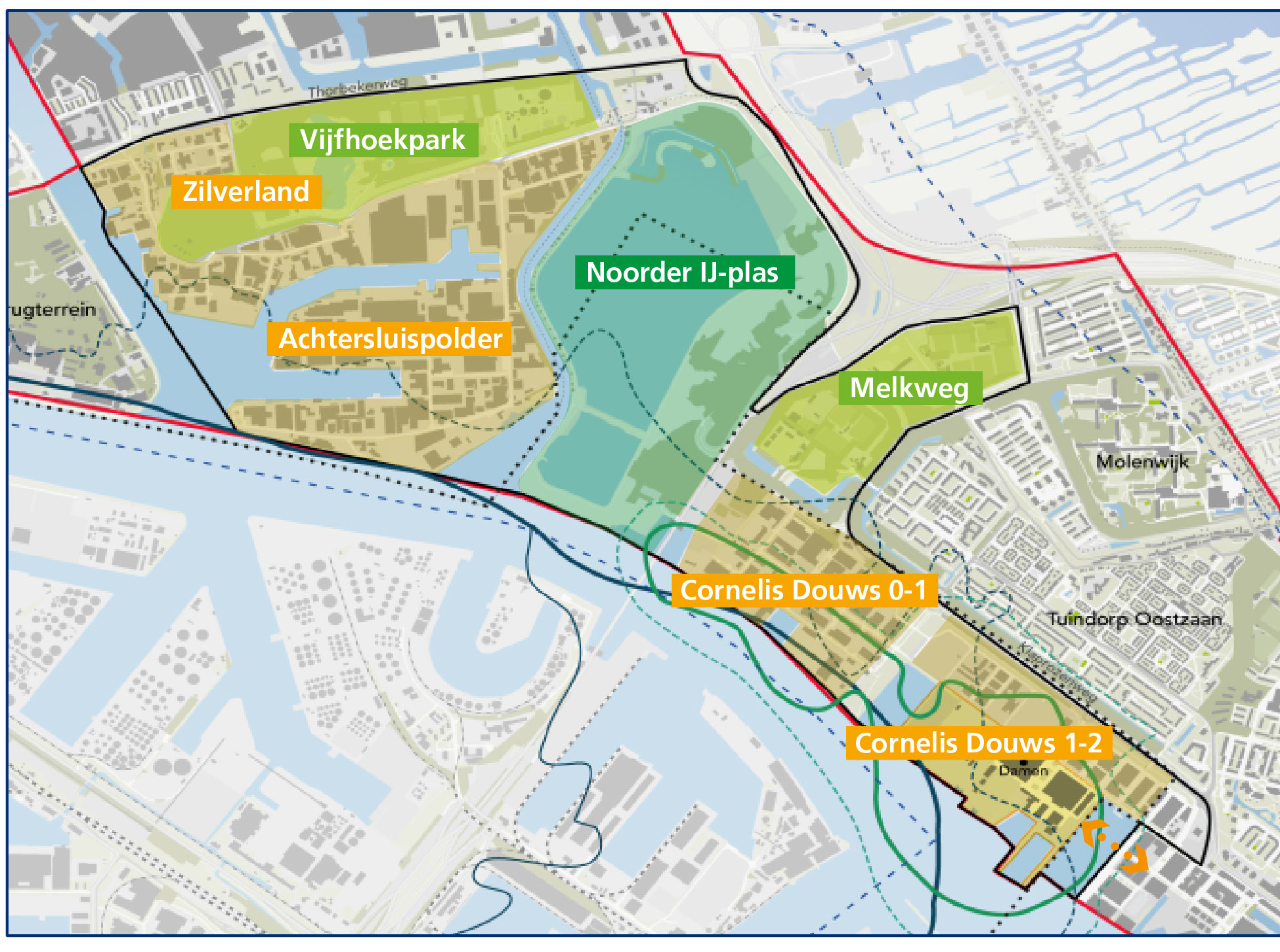 Plangebied Economisch-Ruimtelijke strategie ZaanIJ