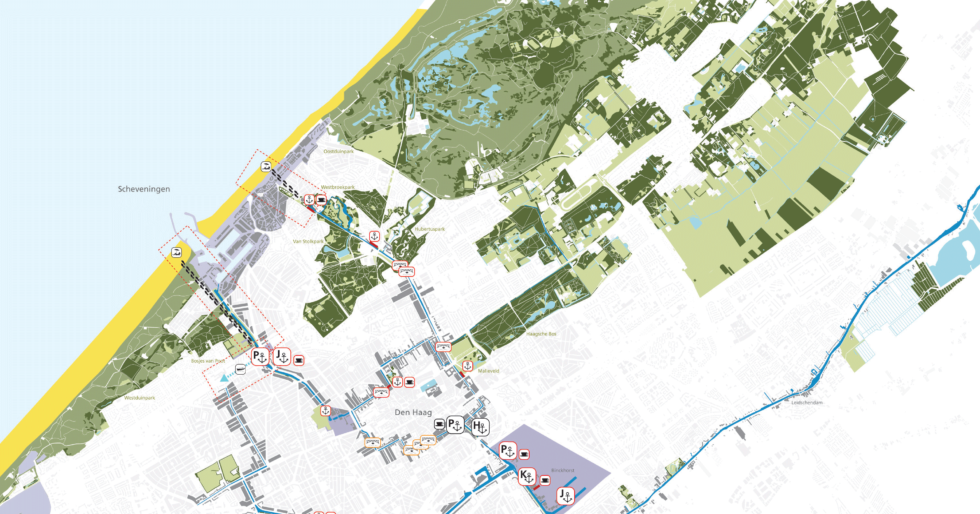 Kaart van de gemeente Den Haag, gemaakt voor het project Vaartenland uit 2011