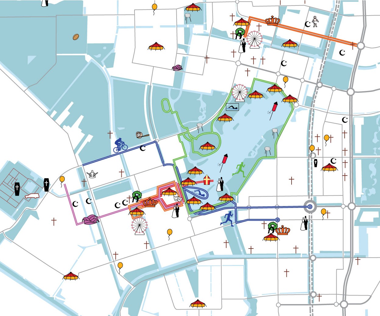 Een kaart uit de Atlas Westelijke Tuinsteden