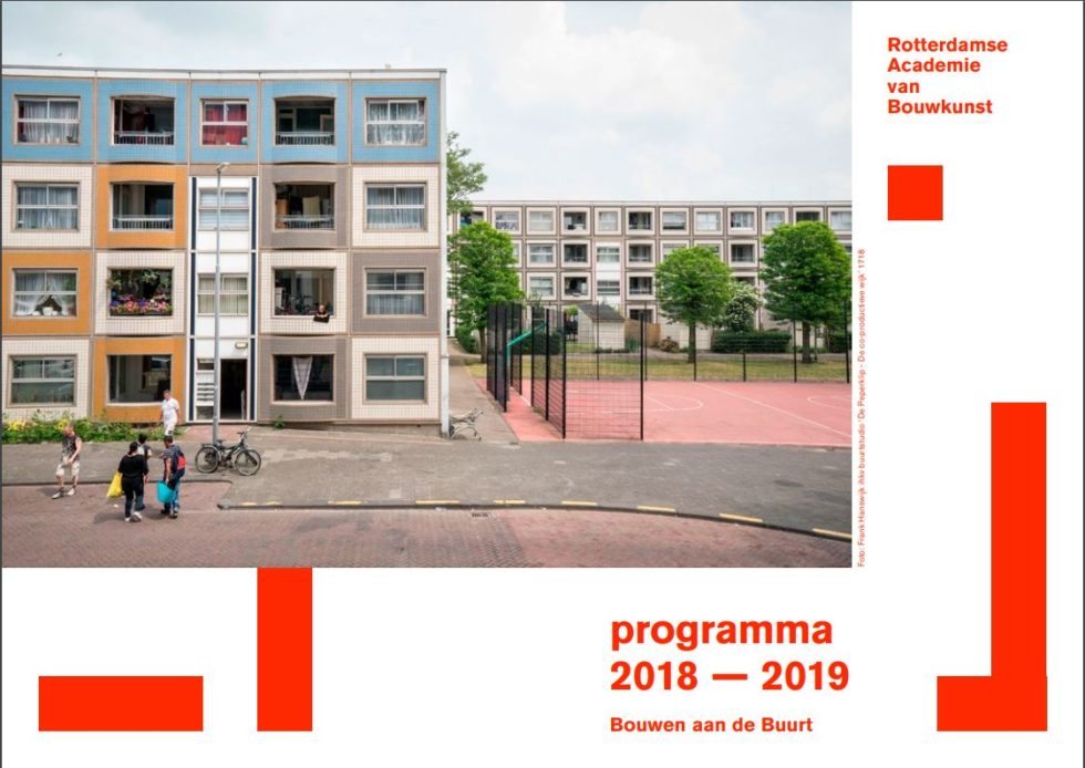 Voorkant van het studieprogramma 2018-2019 van de Rotterdamse Academie van Bouwkunst