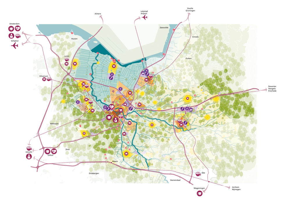 Visiekaart van de Regionale Ruimtelijke Visie Amersfoort.