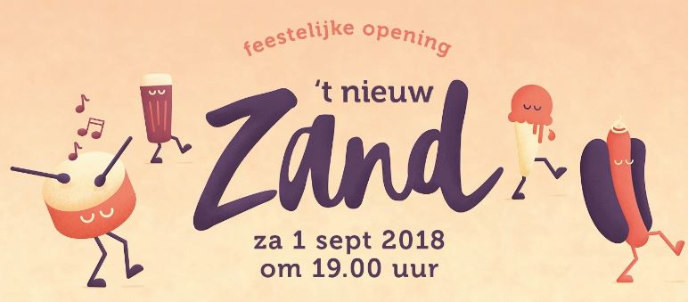 Aankondiging van de openingen van 't Nieuw Zand in Brugge