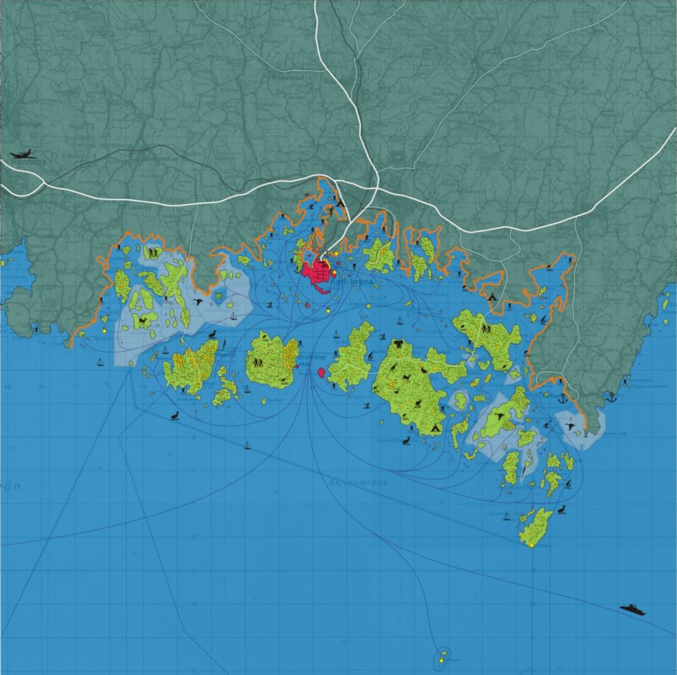 kaart van het plangebied in Zweden, voor Europan 6. 